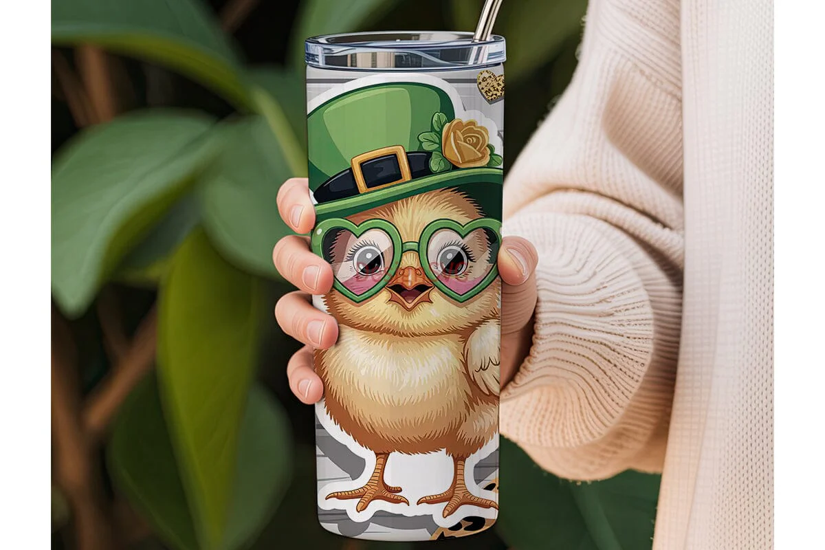 St. Patrick's Day Chick 20oz Tumbler - Image 3