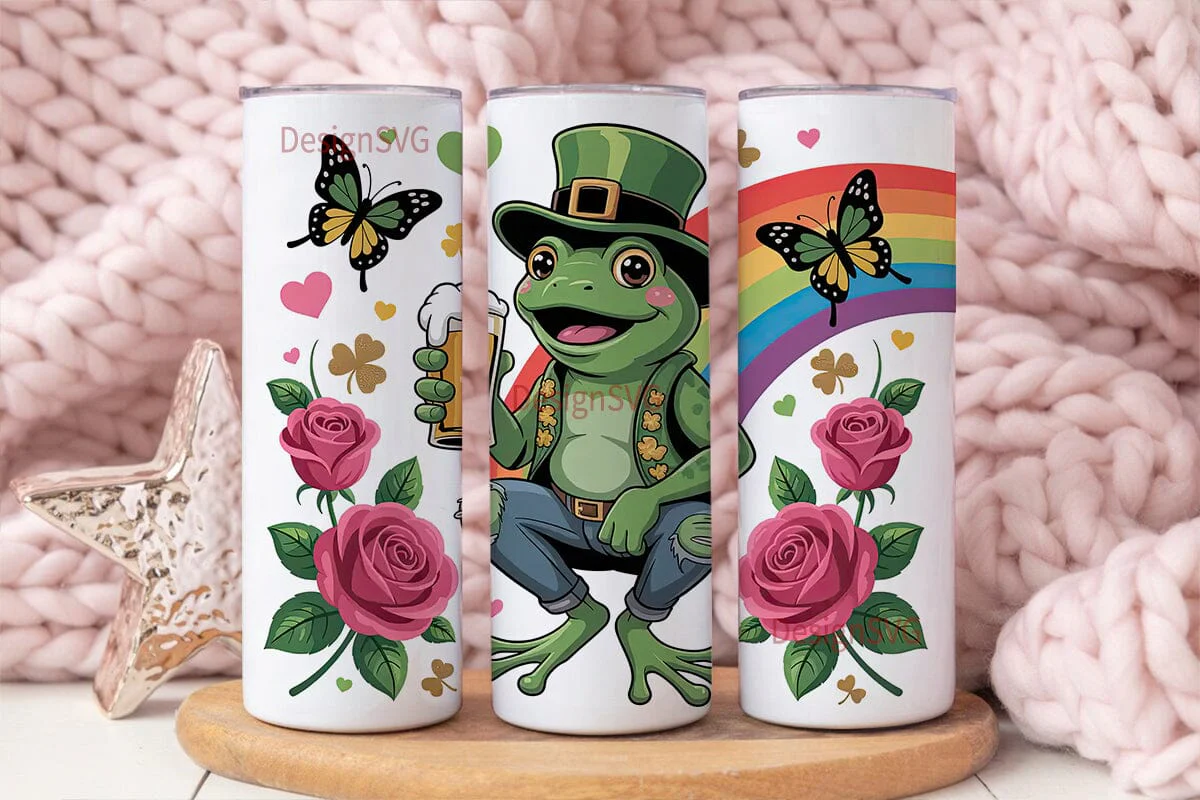 St. Patrick's Day Frog 20oz Tumbler Wrap