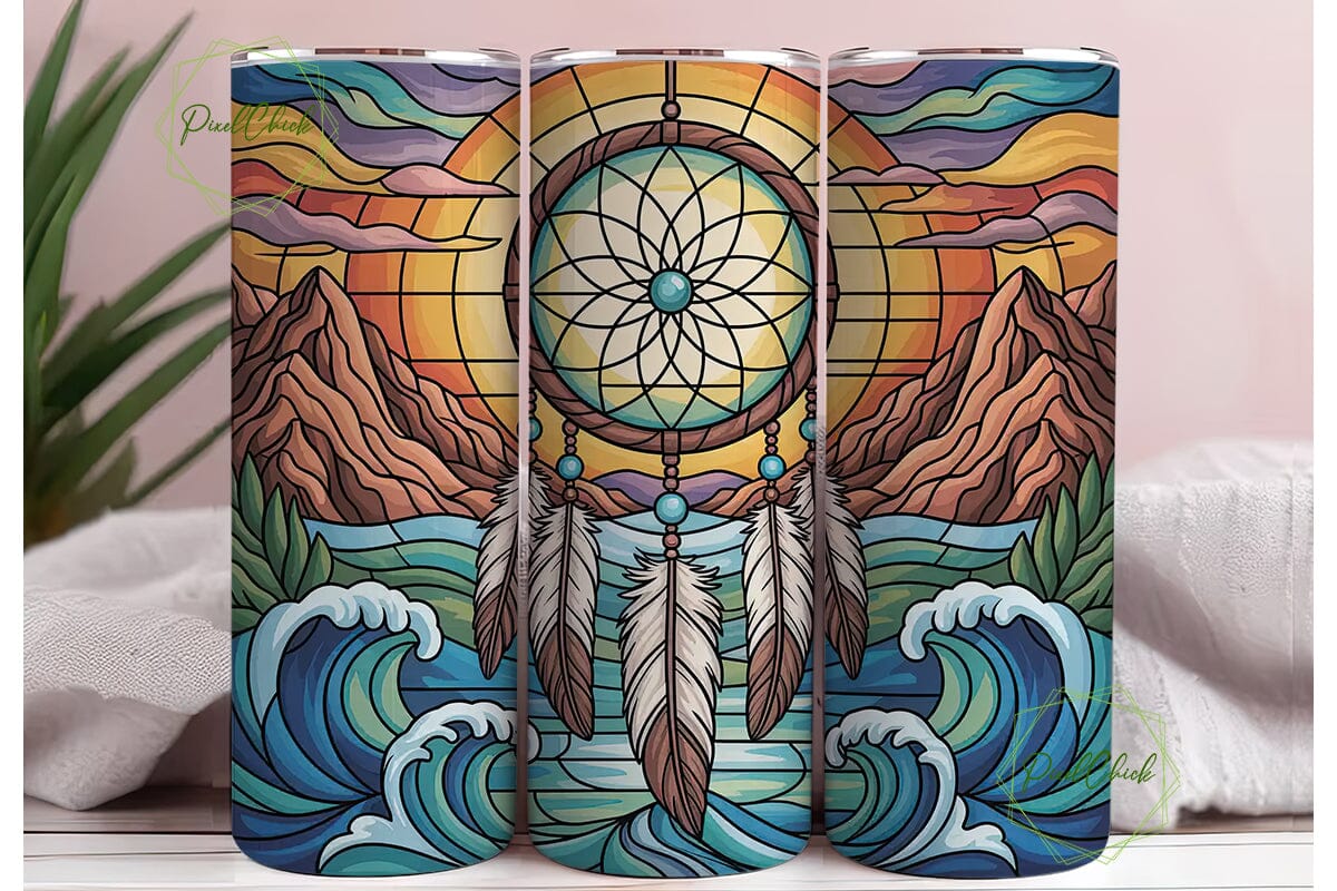 Stained Glass Dreamcatcher 20oz Tumbler - Image 3
