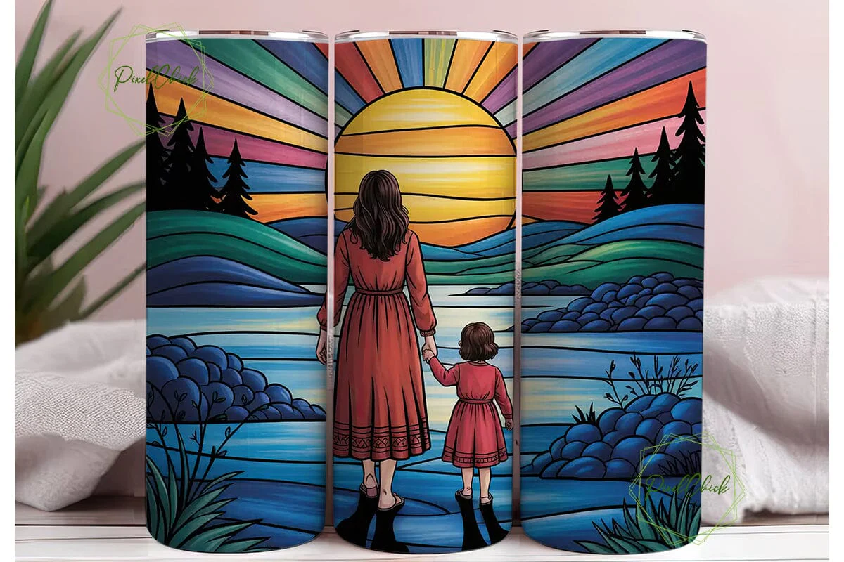 Stained Glass Mother & Child Tumbler - Image 3