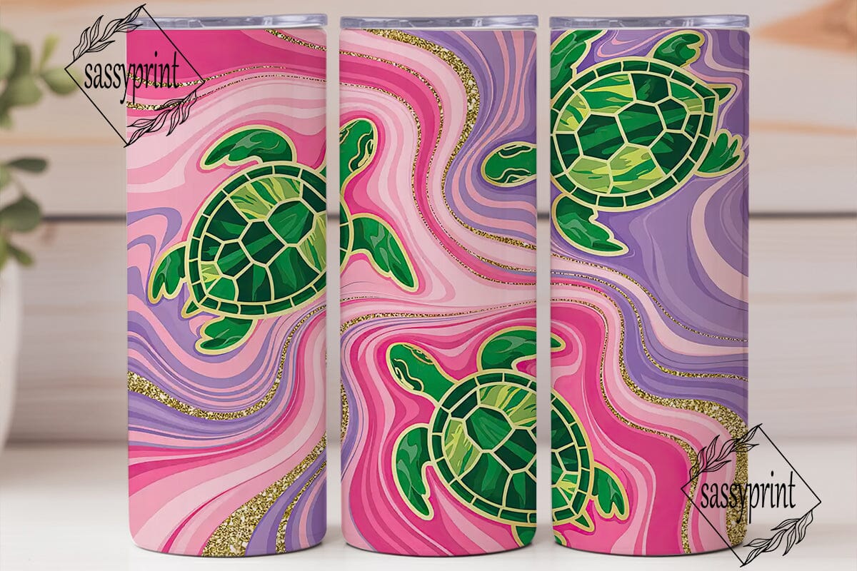 Stained Glass Turtle Tumbler Wrap - Image 2