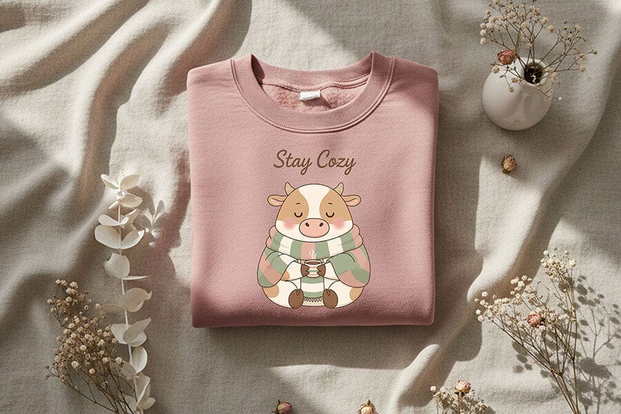 Stay Cozy Png, Cute Cow Png, Cozy Cow Design, Winter Cow Png, Farmhouse Cozy Png, Cow Sublimation, Cute Animal Png, Farm Animal Png Download - Image 6