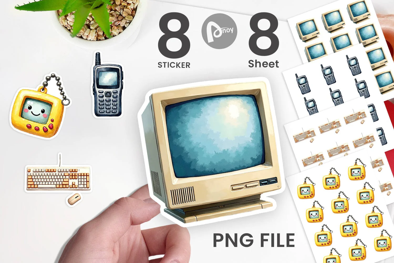 Sticker 90s Tech Gadgets