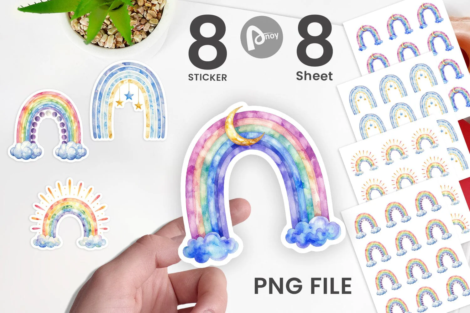 Sticker Celestial Boho Rainbow - Image 2