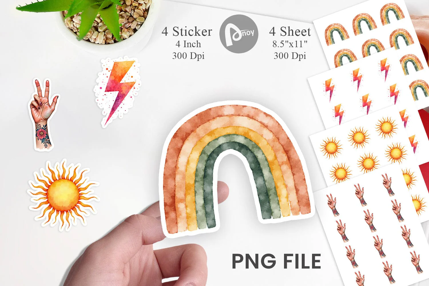 Sticker Groovy Boho Mama