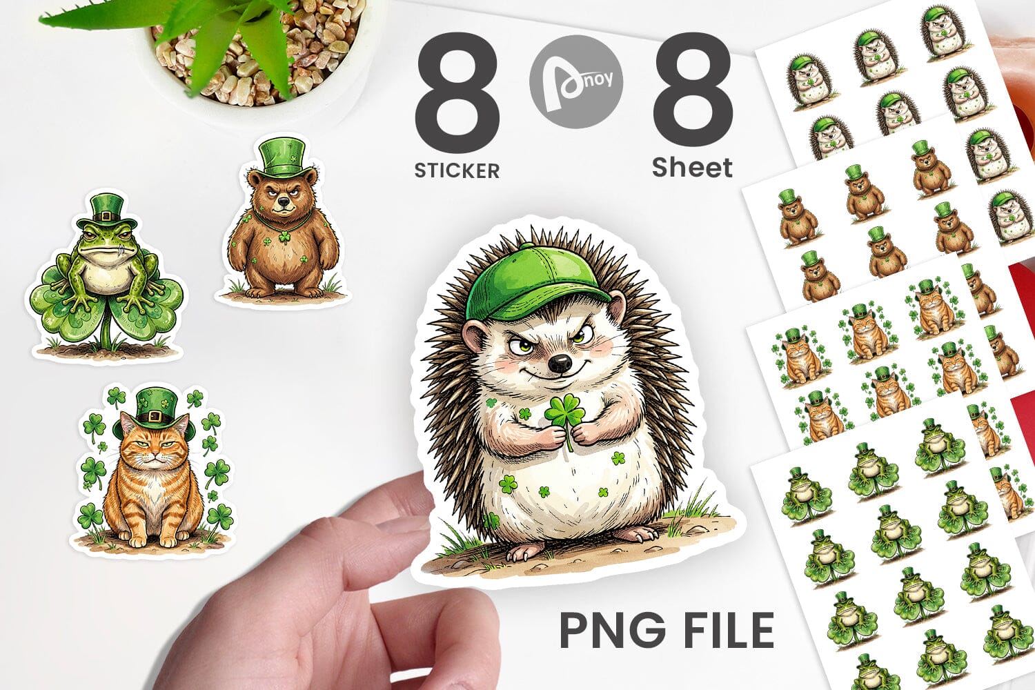Sticker Lucky St Patricks Animal