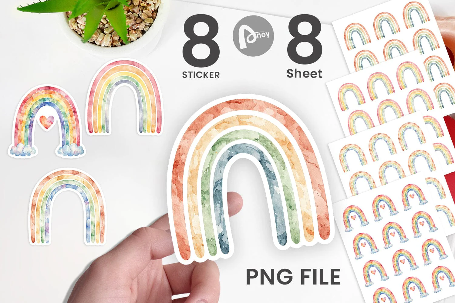 Sticker Minimalist Boho Rainbow - Image 2
