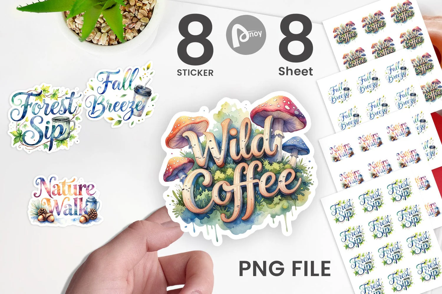 Sticker Nature Forest Coffee Quotes - Image 2