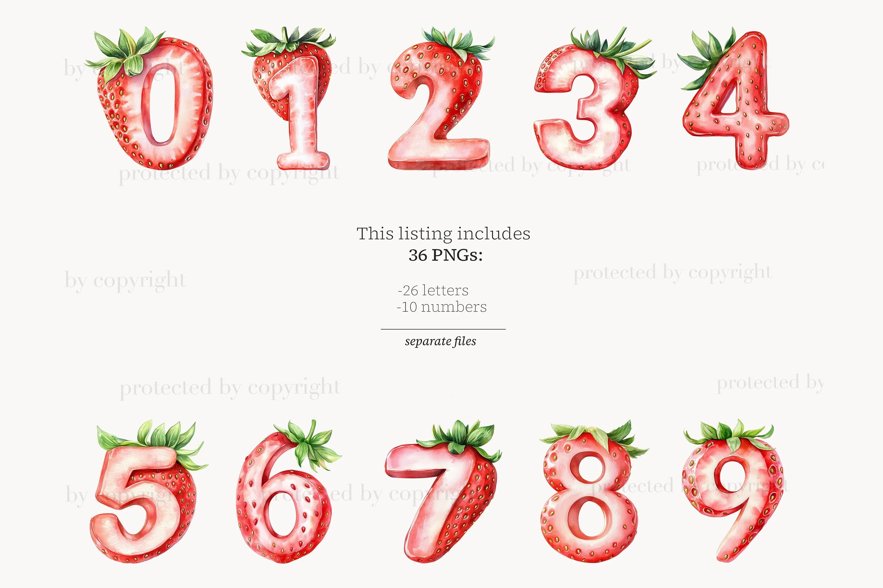 Strawberry Alphabet | Summer Letters | Birthday Letters - Image 3