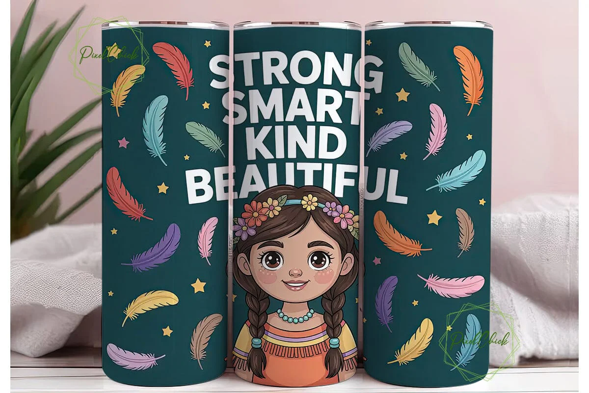 Strong Native Girl 20oz Tumbler Wrap - Image 3