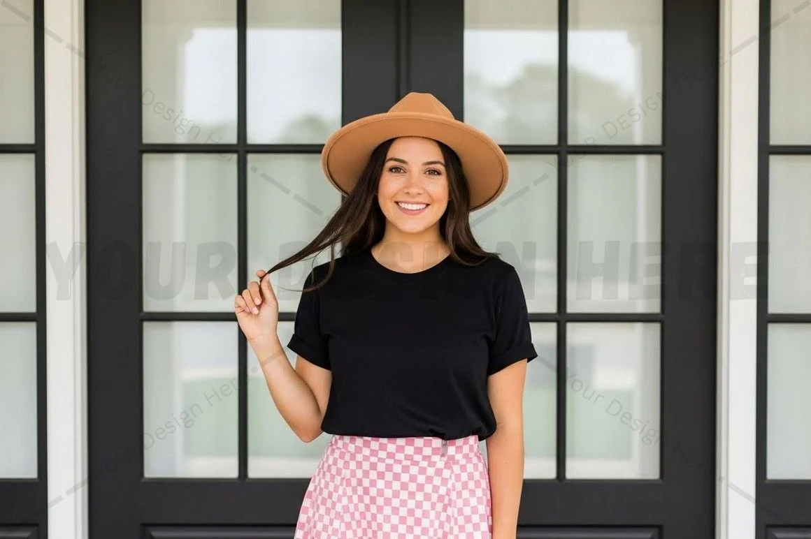 Stylish black t-shirt mockup design