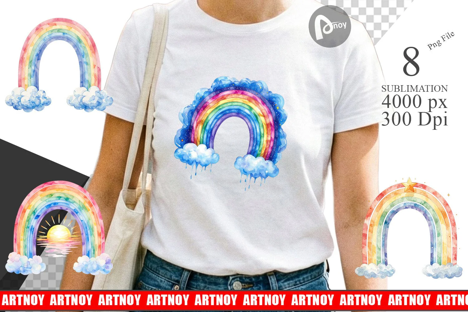 Sublimation Celestial Boho Rainbow