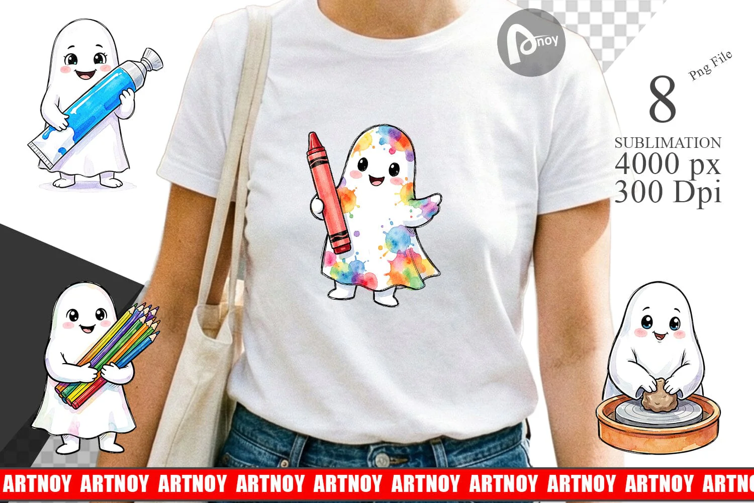 Sublimation Creative Art Teacher Ghost - Image 2