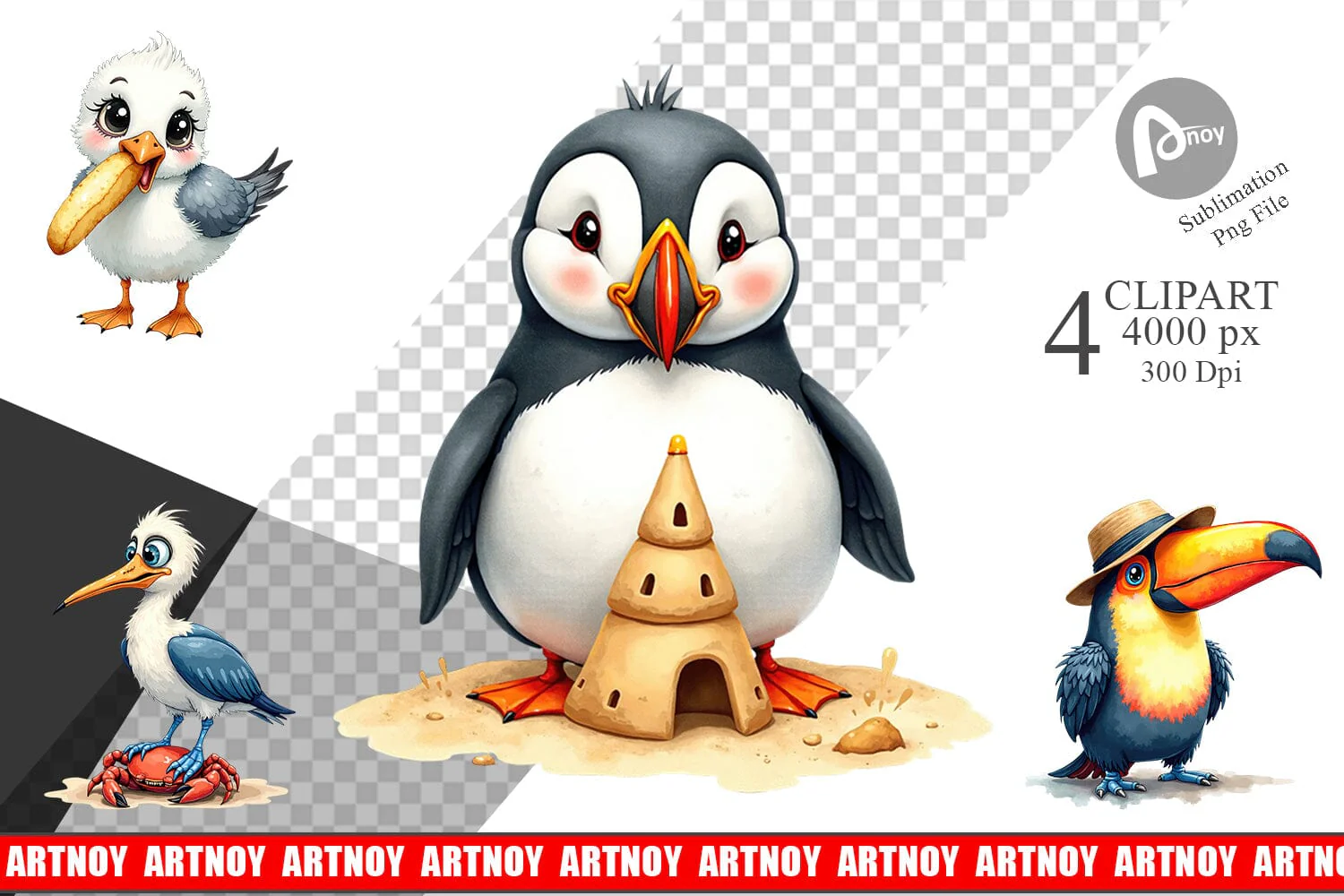 Sublimation Derpy Beach Birds