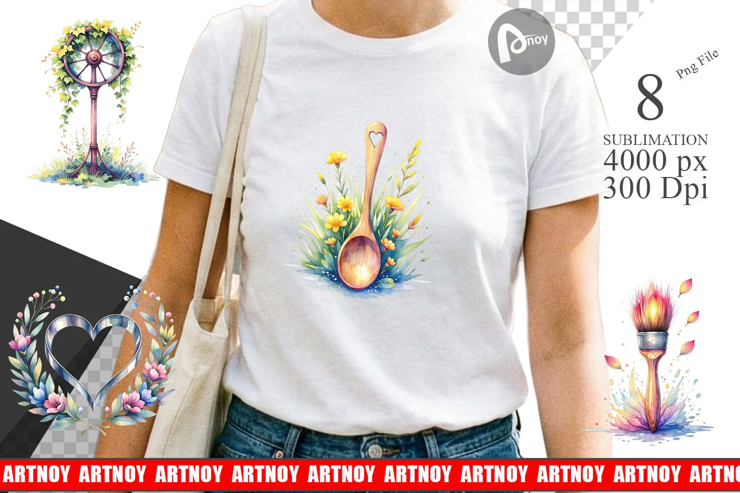 Sublimation Floral Kitchen Tools Decor