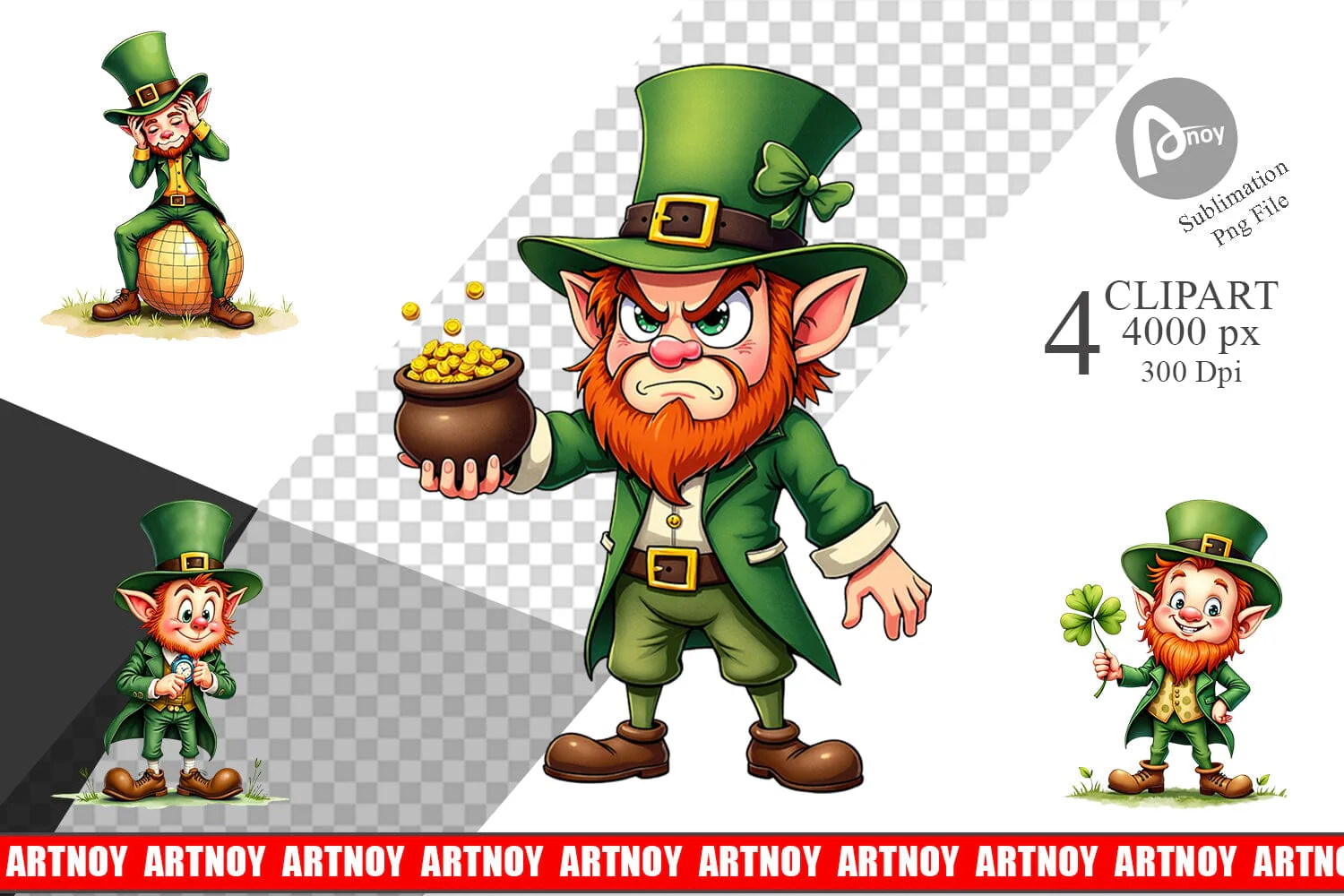Sublimation Grumpy Retro Leprechaun