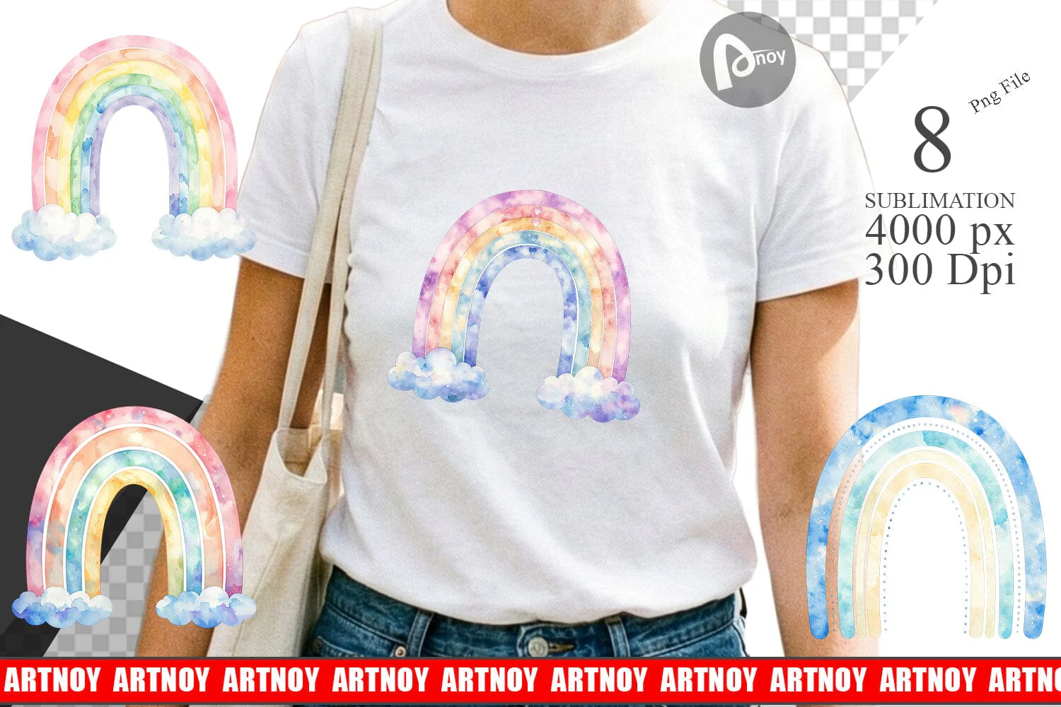 Sublimation Pastel Nursery Rainbow - Image 2