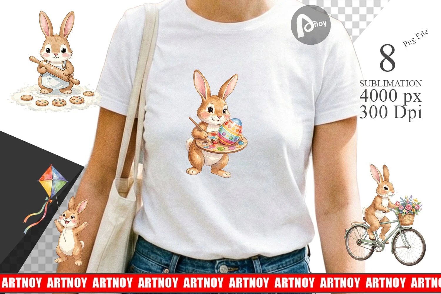 Sublimation Watercolor Active Hobby Easter Bunny