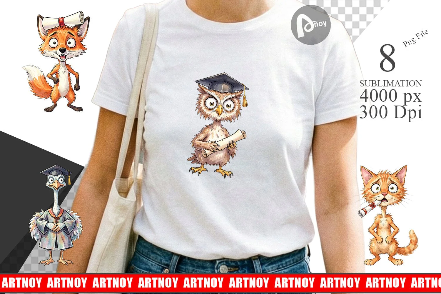 Sublimation Watercolor Chaotic Animal Graduation
