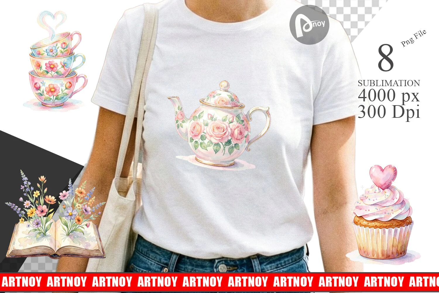 Sublimation Watercolor Cozy Tea Time Mom Brunch - Image 2