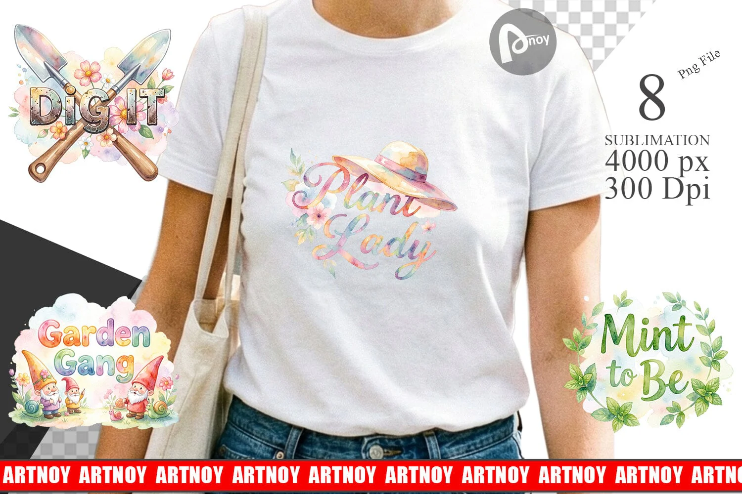 Sublimation Watercolor Funny Punny Garden Quotes