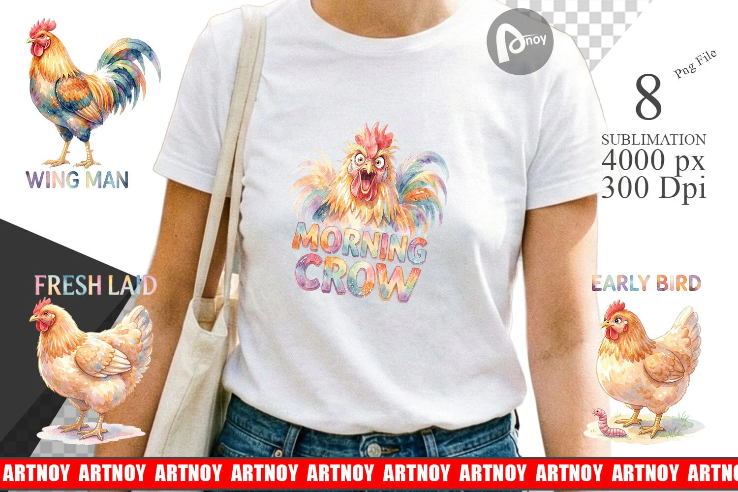 Sublimation Watercolor Funny Quirky Chicken Quotes
