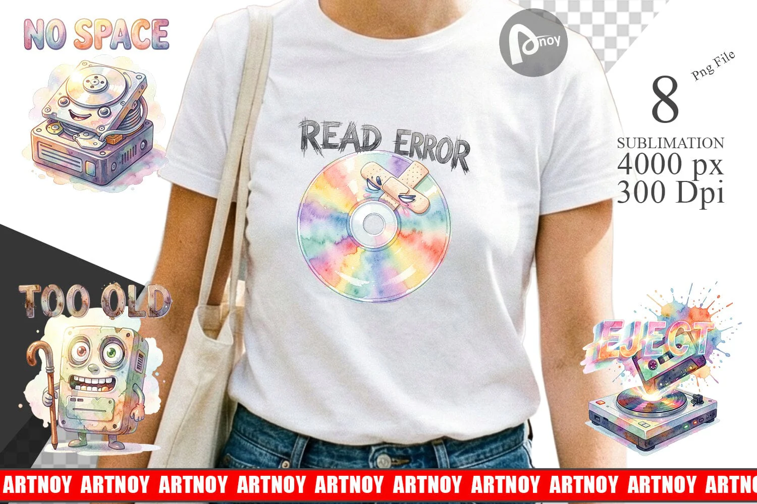 Sublimation Watercolor Funny Retro Storage Quotes