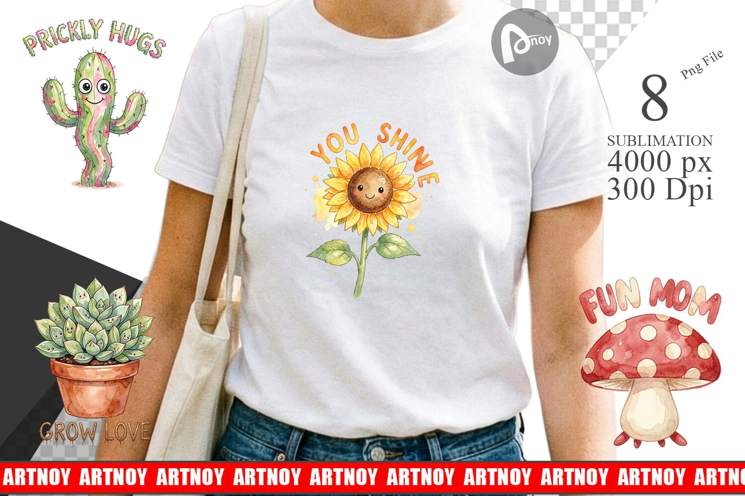 Sublimation Watercolor Funny Wonky Garden Mom Art - Image 2