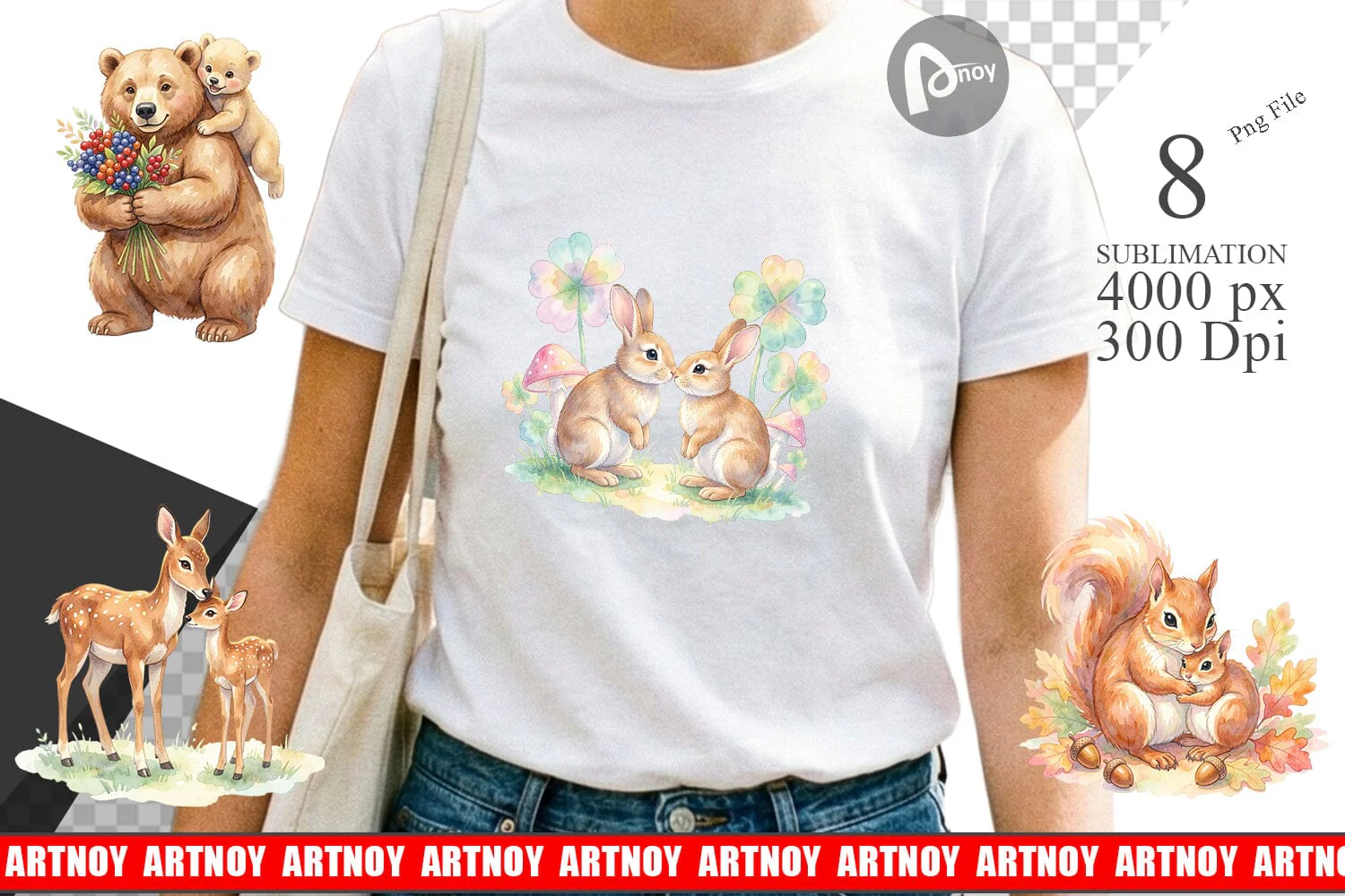 Sublimation Watercolor Magical Forest Motherhood - Image 2