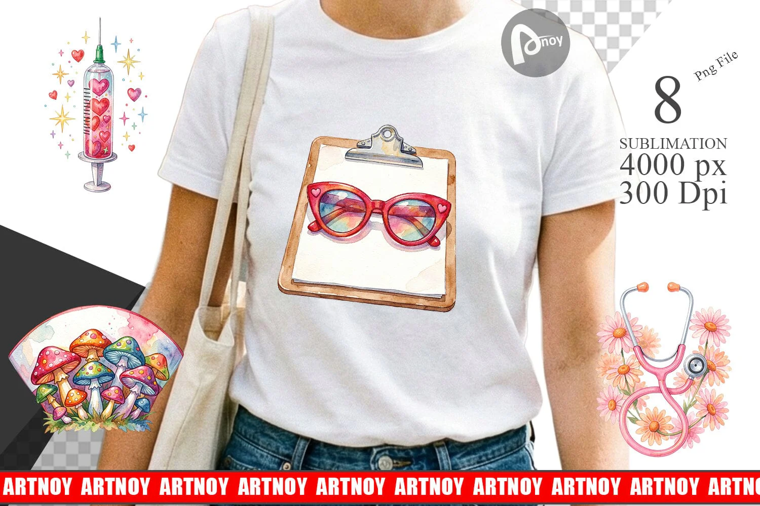 Sublimation Watercolor Retro Groovy Nurse Tools - Image 2