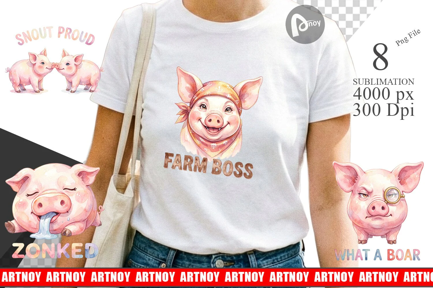Sublimation Watercolor Silly Piggy Muddy Quotes