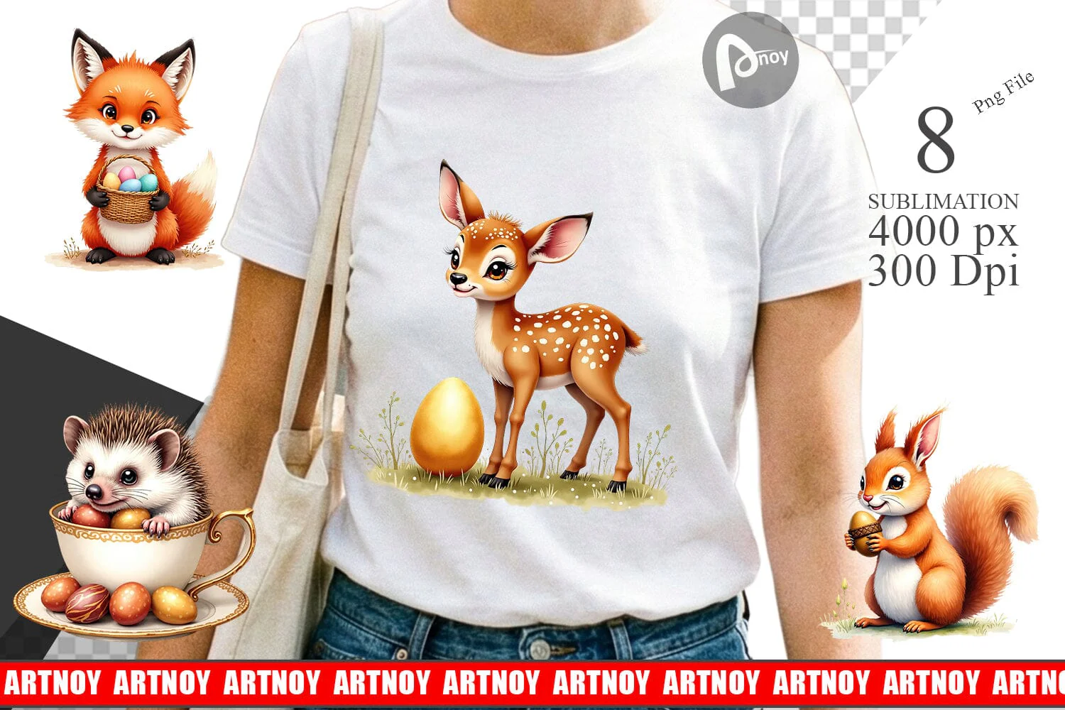 Sublimation Woodland Easter Friends - Image 2