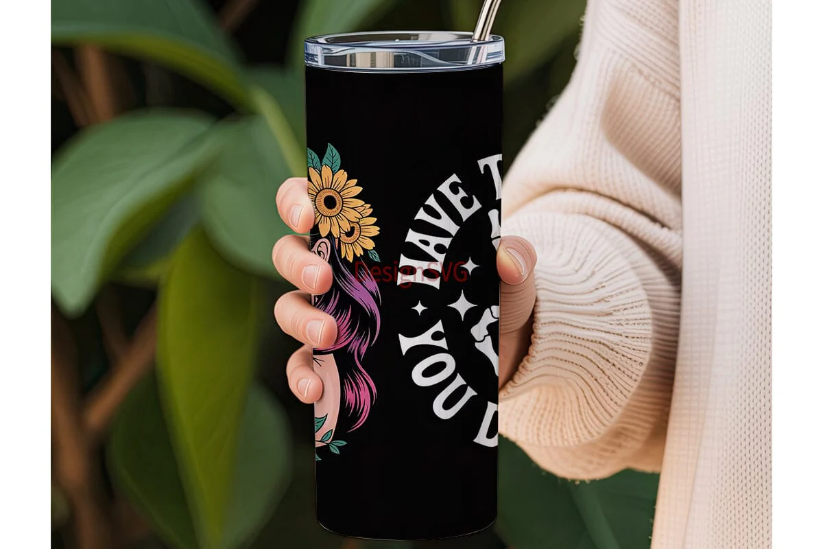 Sugar Skull Girl 20oz Tumbler Wrap - Image 3