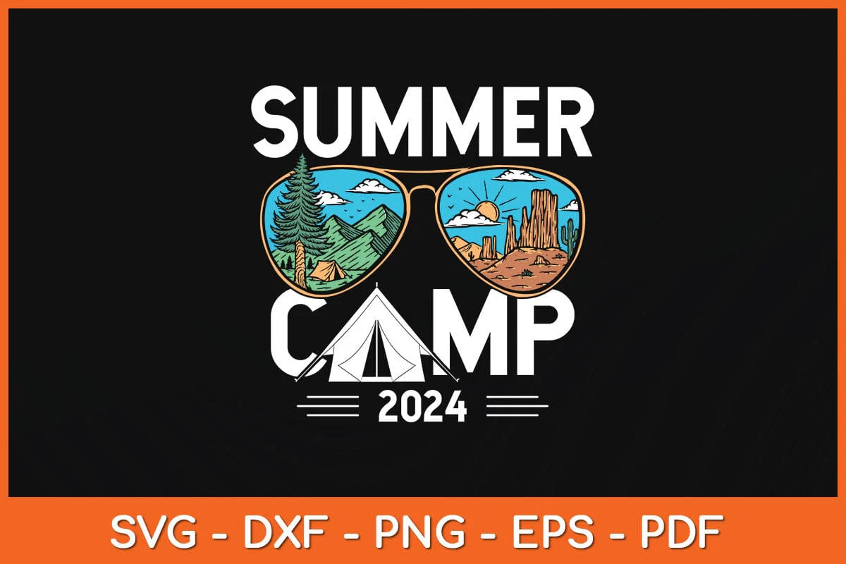Summer Camp 2024 Sunglasses Camping Vacation Svg Design