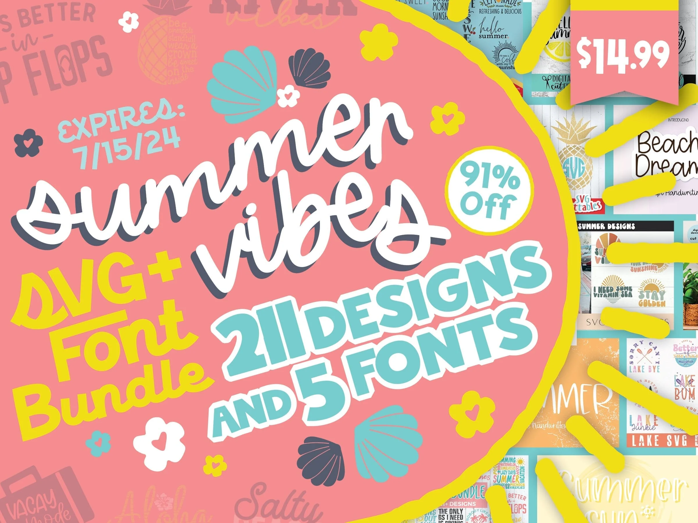Summer Vibes SVG + Font Bundle