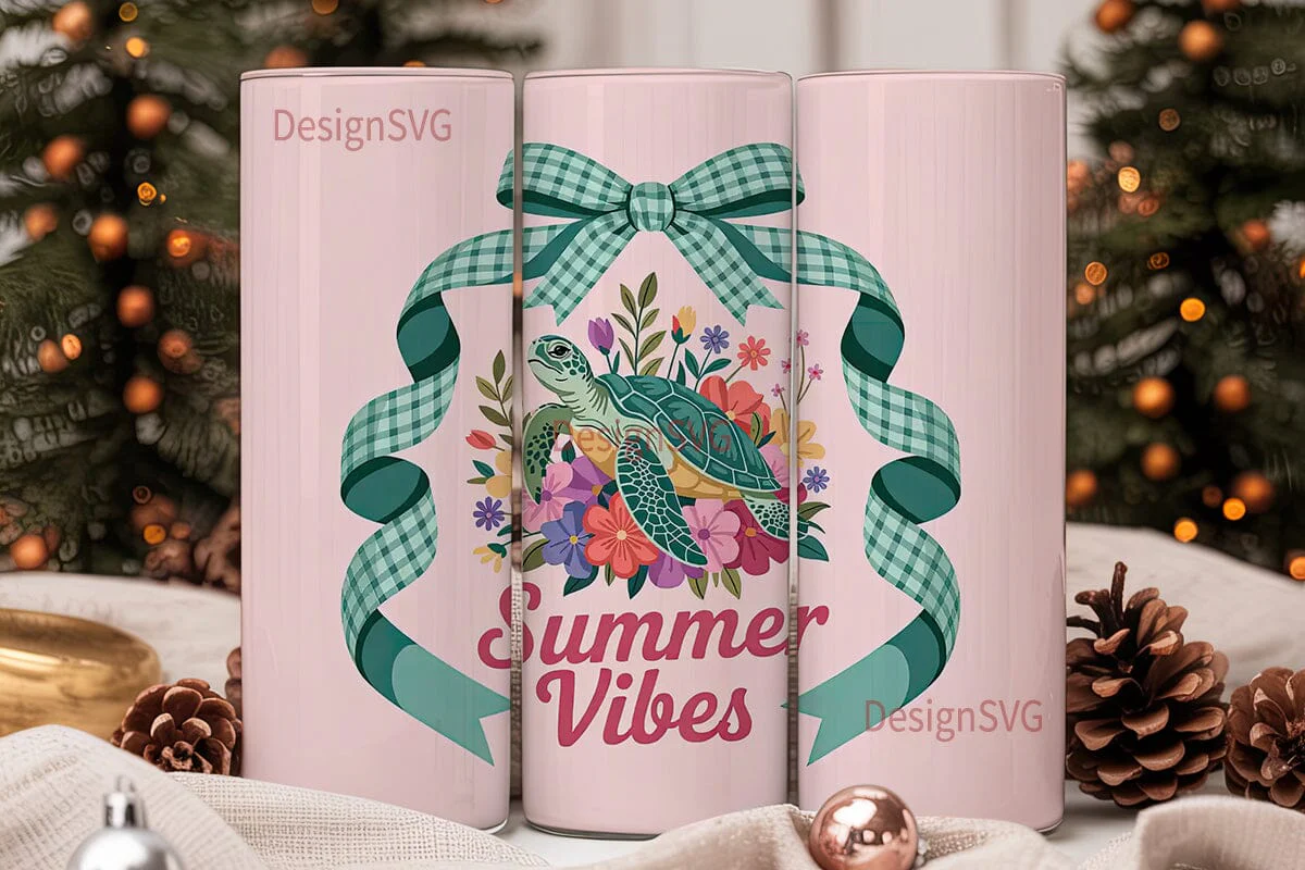Summer Vibes Sea Turtle 20oz Tumbler - Image 2