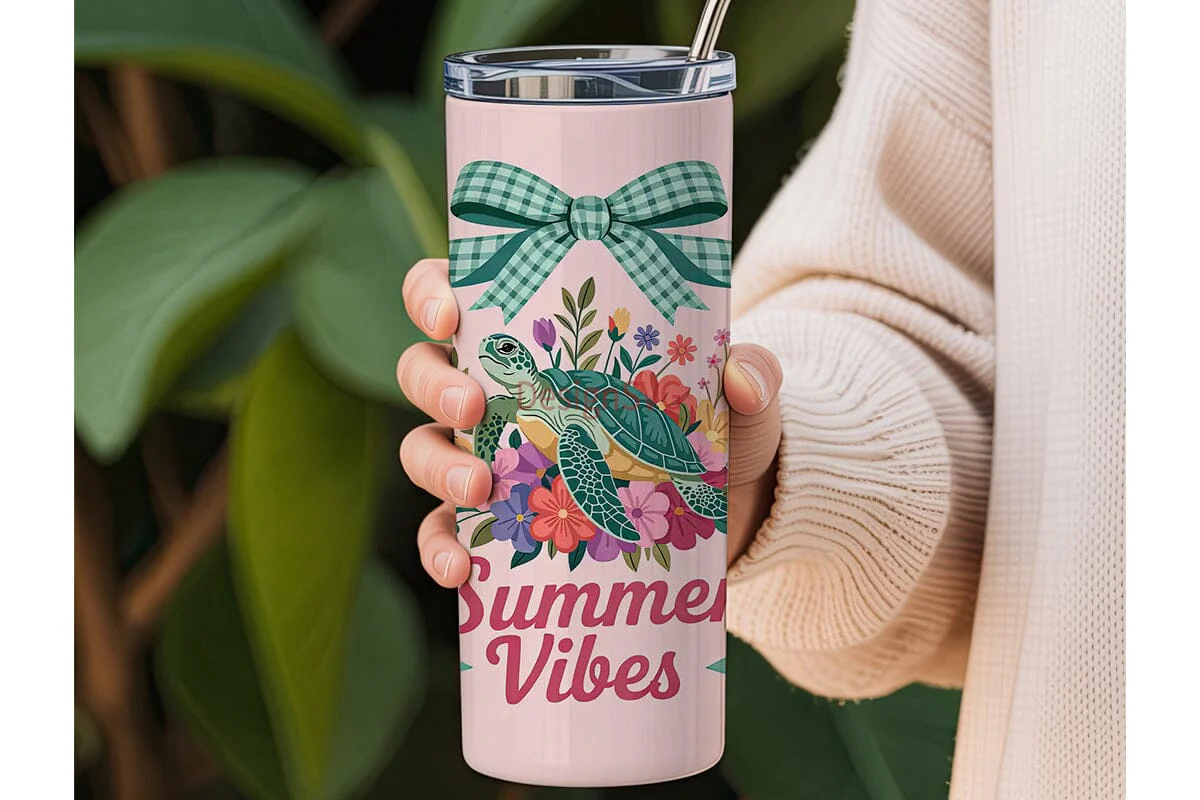 Summer Vibes Sea Turtle 20oz Tumbler - Image 3