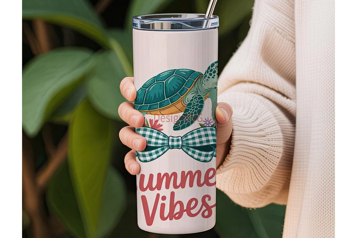 Summer Vibes Sea Turtle 20oz Tumbler - Image 3