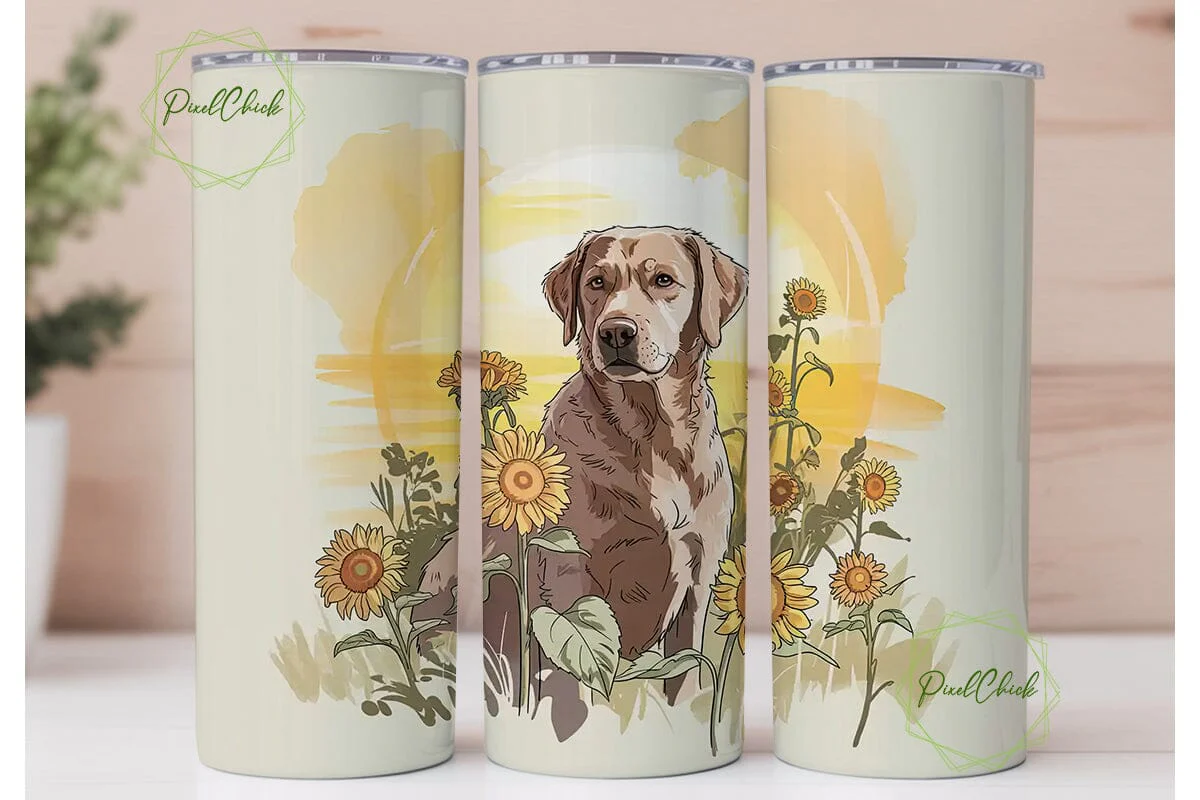 Sunflower Dog 20oz Tumbler Wrap - Image 2
