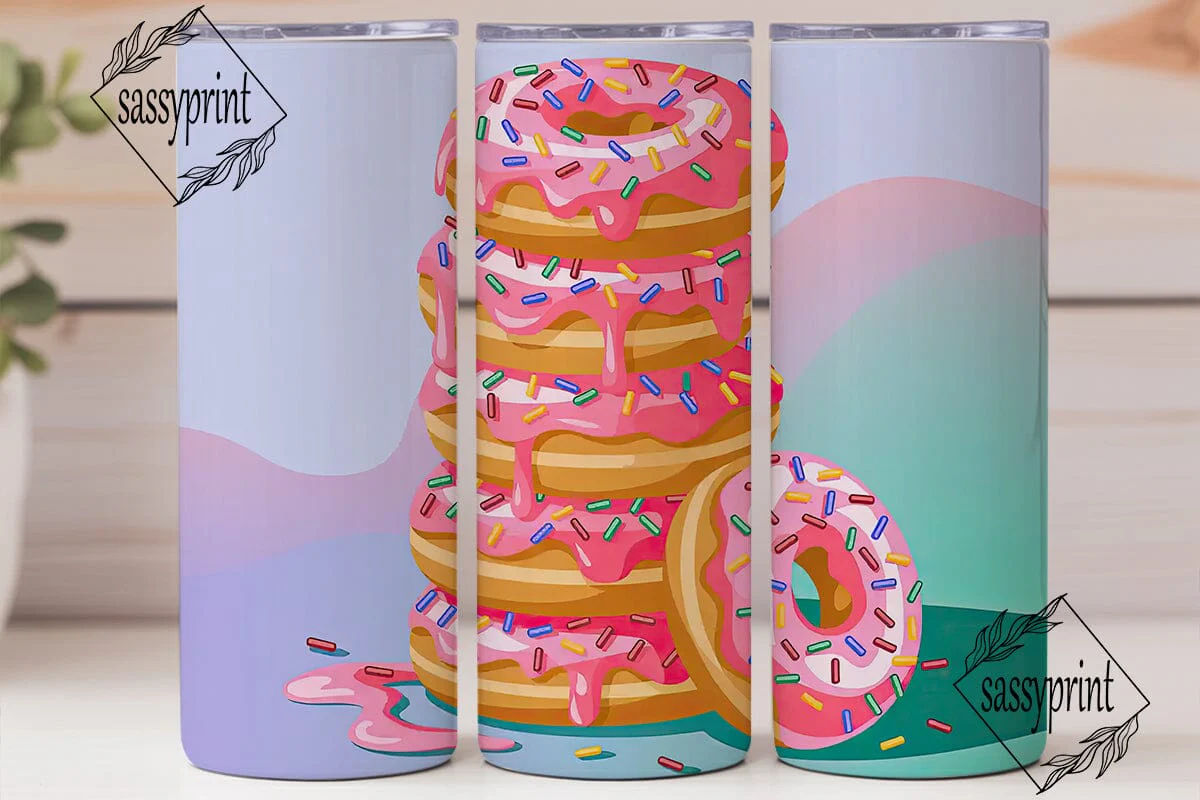 Sweet Donut Stack 20oz Tumbler Wrap - Image 2