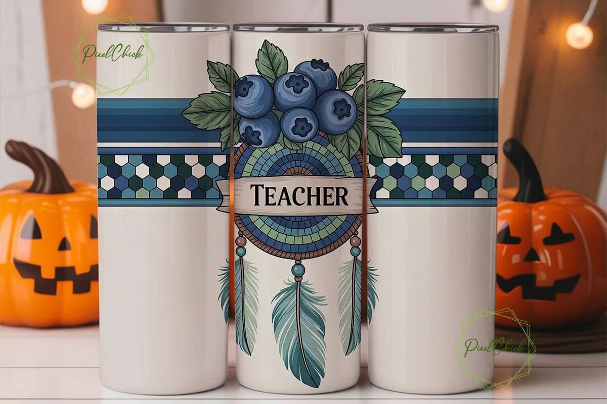 Teacher Dreamcatcher 20oz Tumbler Wrap - Image 2