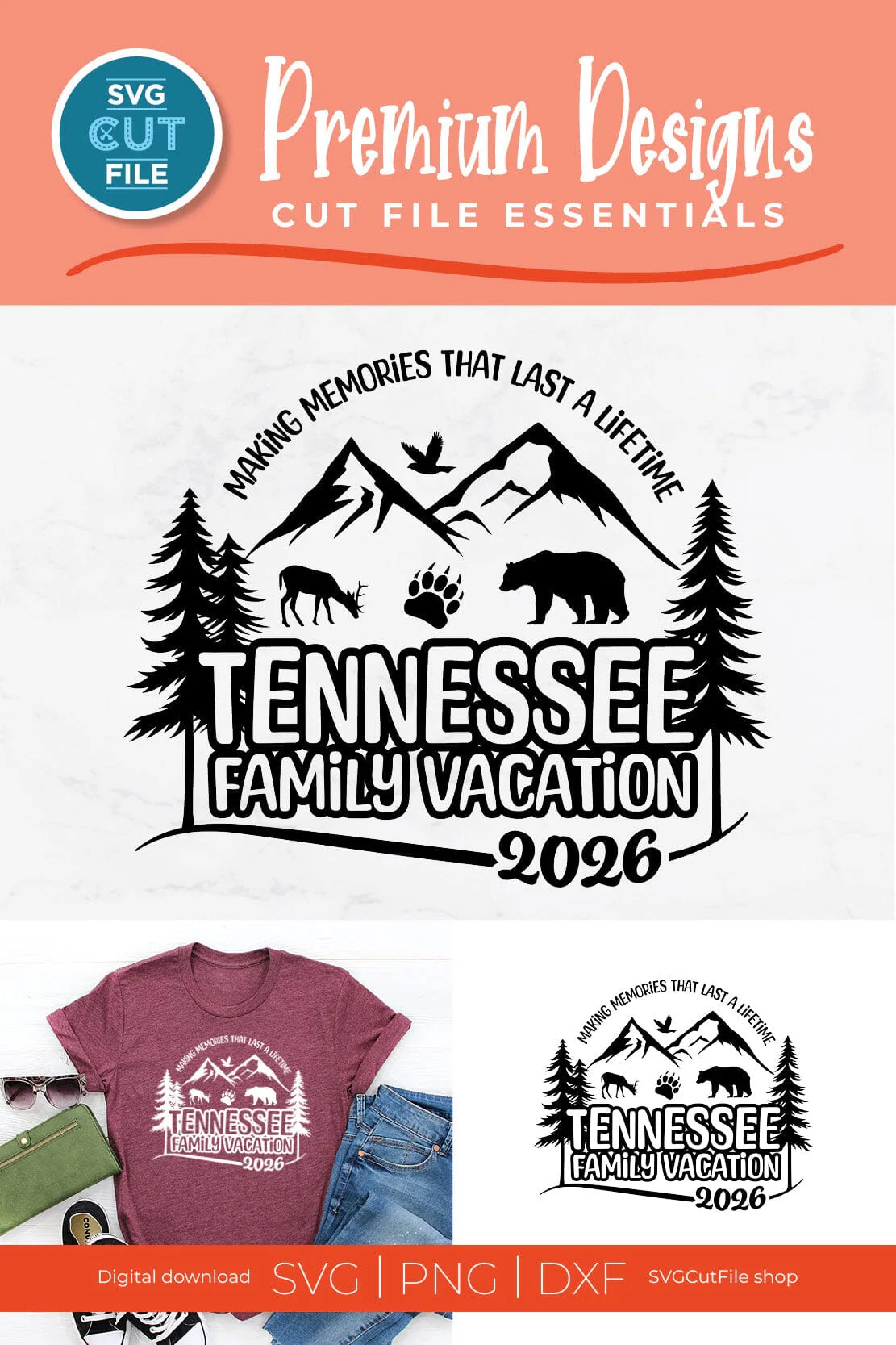 Tennessee svg, Tennessee Family Vacation SVG, 2026 Family Trip, Family, TN crew svg, png for sublimation, squad, Mountains, Cricut dxf - Image 3