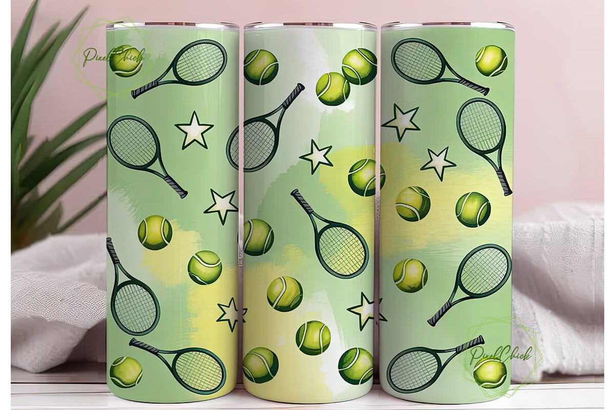Tennis Racket & Ball 20oz Tumbler Wrap - Image 3