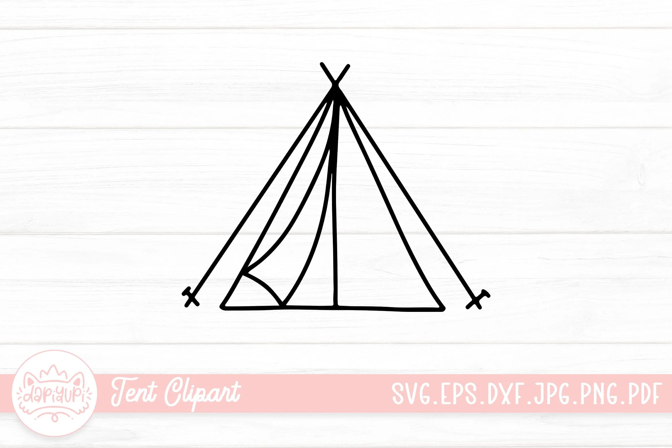 Tent SVG Cut File | Outline Camping Tent Graphic - Image 4