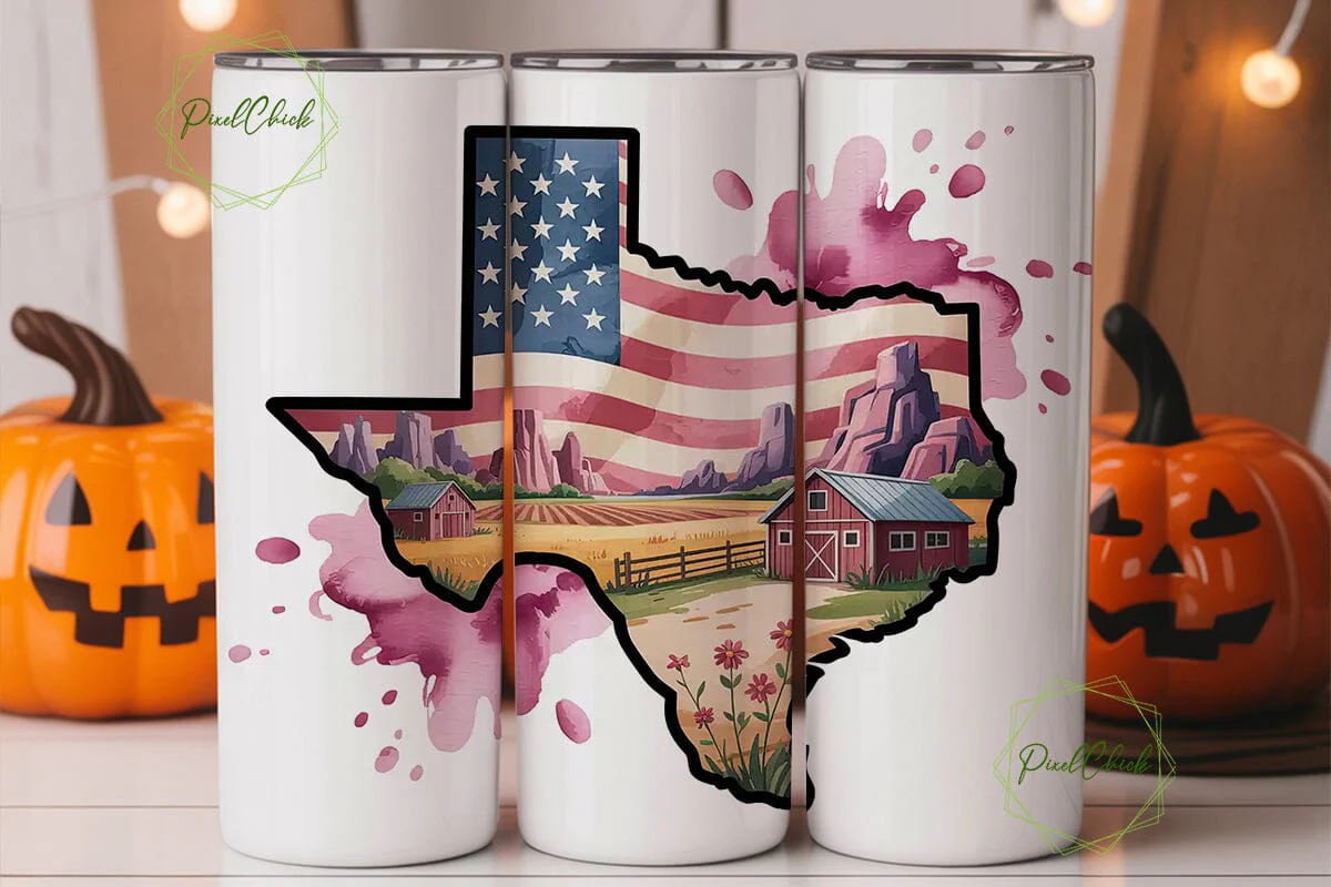 Texas Patriotic Tumbler Wrap PNG - Image 2