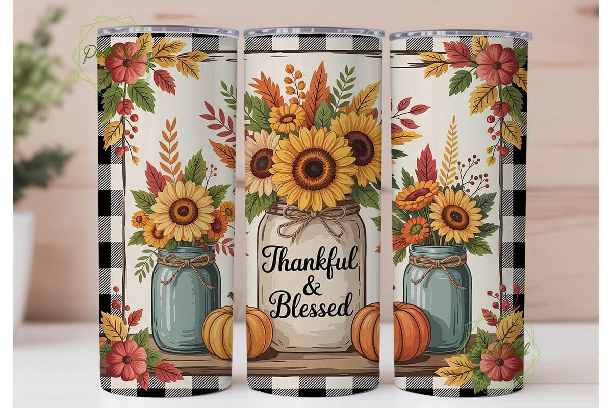 Thankful & Blessed Tumbler Wrap - Image 2