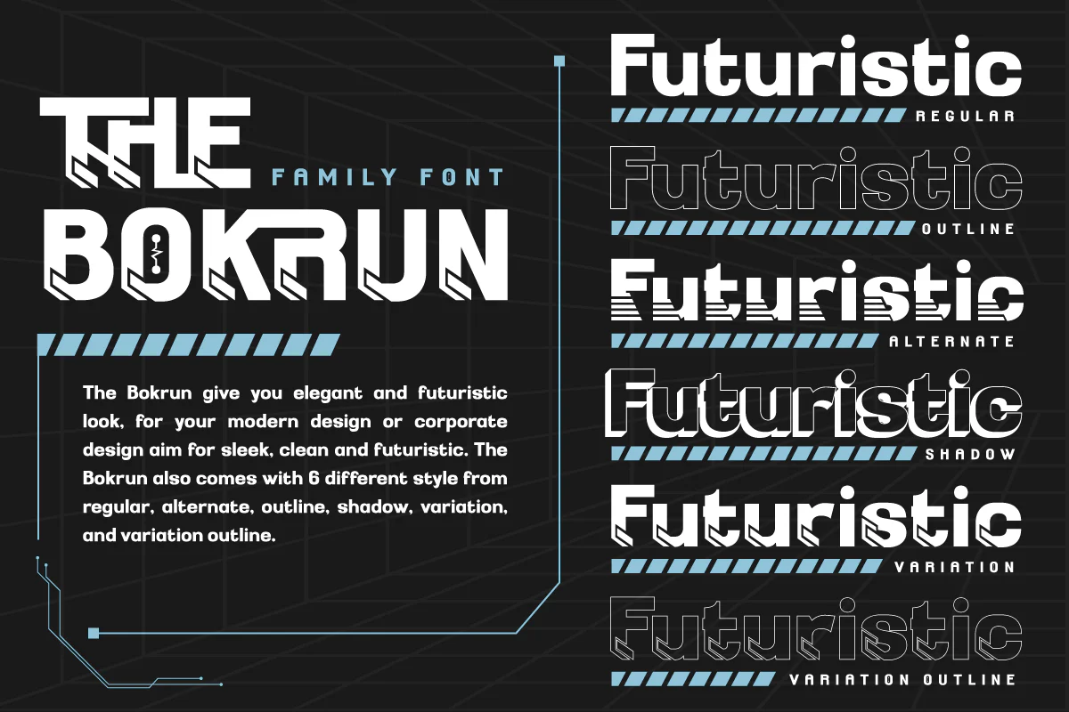 THE BOKRUN | Futuristic Font - Image 2
