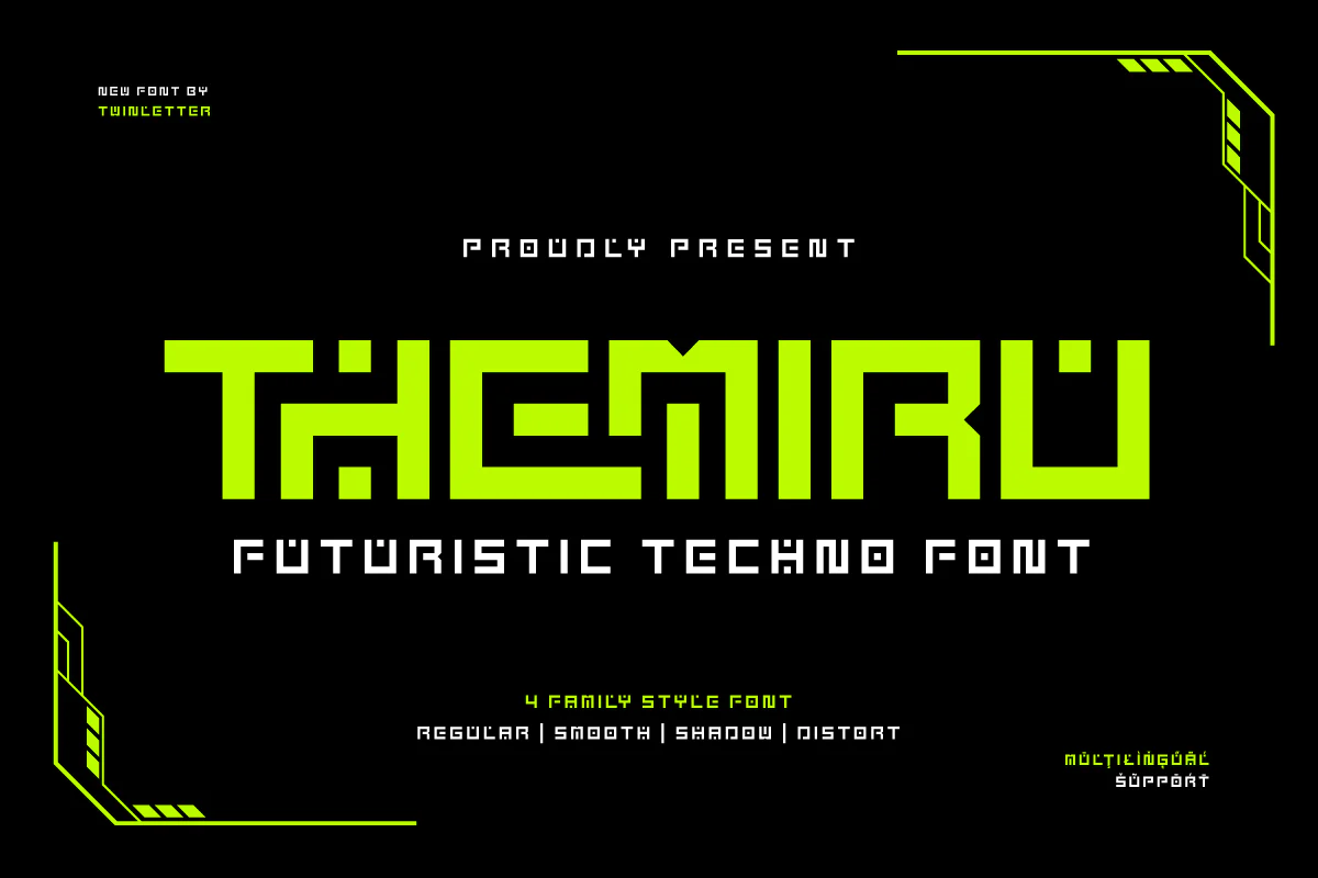 Themiru - Futuristic Tech Font