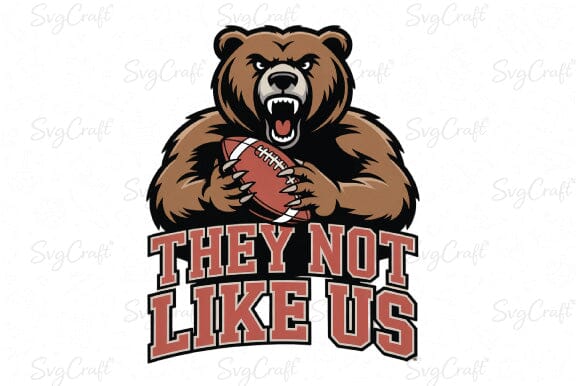 They Not Like Us Bear Mascot PNG| Football Bear PNG| Sports Team Logo PNG| Cricut & Silhouette PNGFile - Image 2