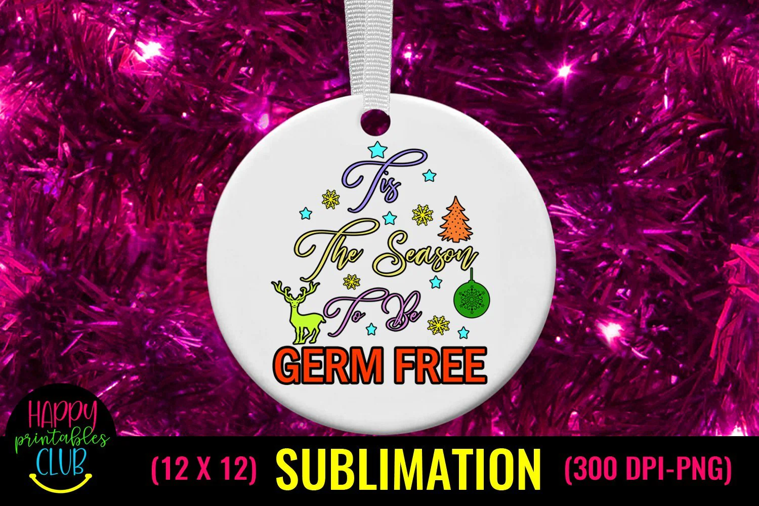 Tis Season to Be Germs Free Christmas Sublimation Pandemic Design - Image 2